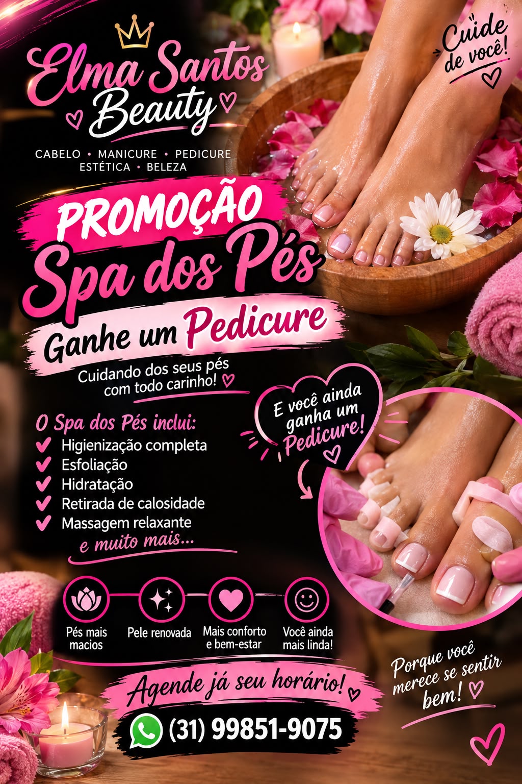 Panfleto da promoção Spa dos Pés com pedicure de presente